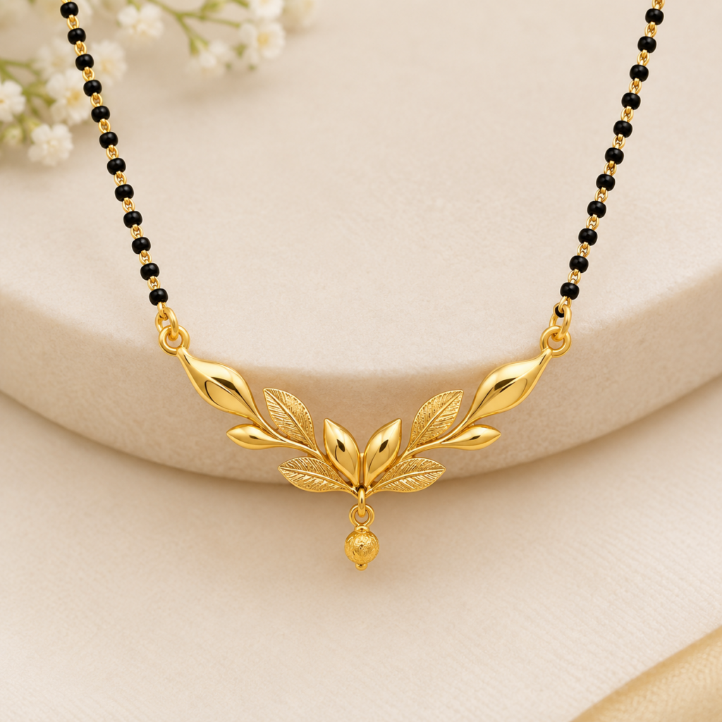 Leaf Design Gold Mangalsutra